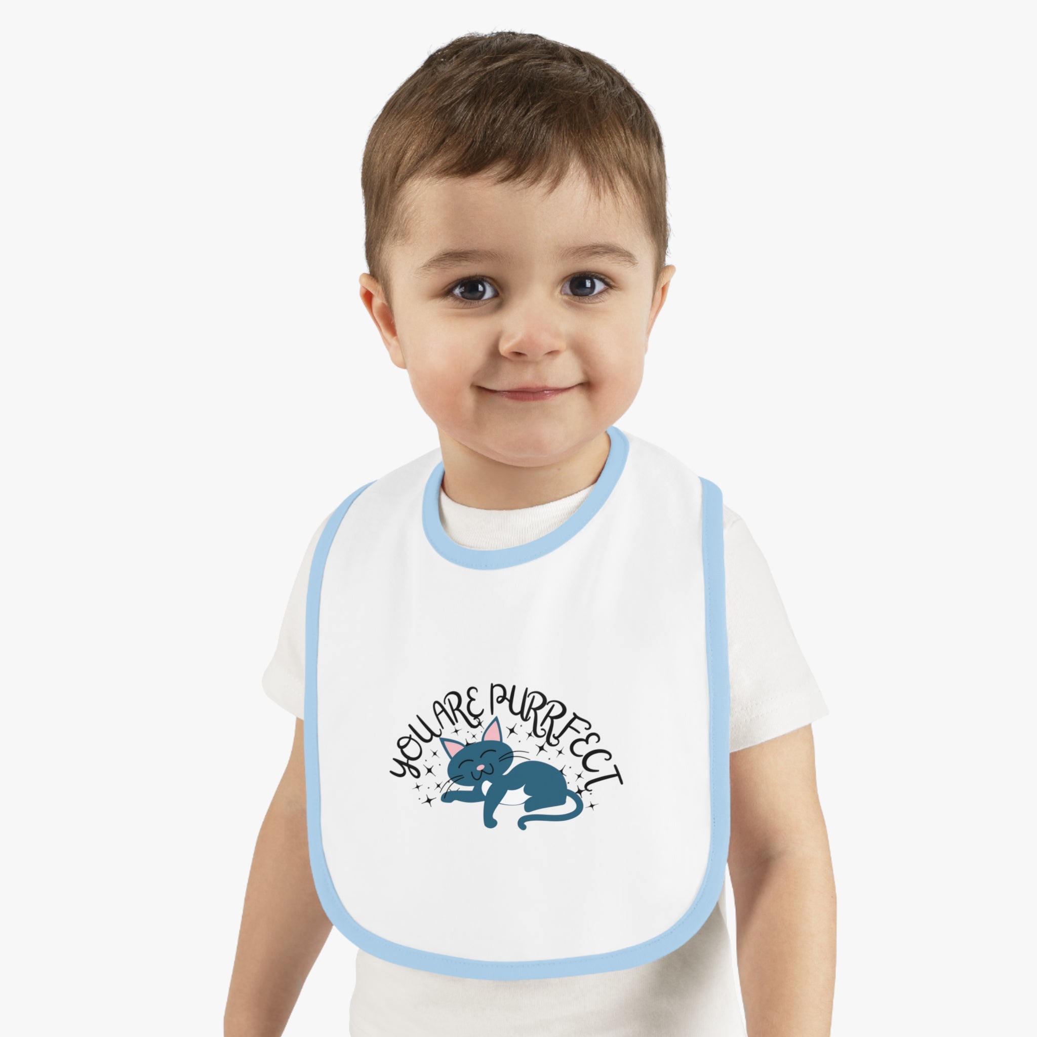 You are purrfect - Baby Contrast Trim Jersey Bib
