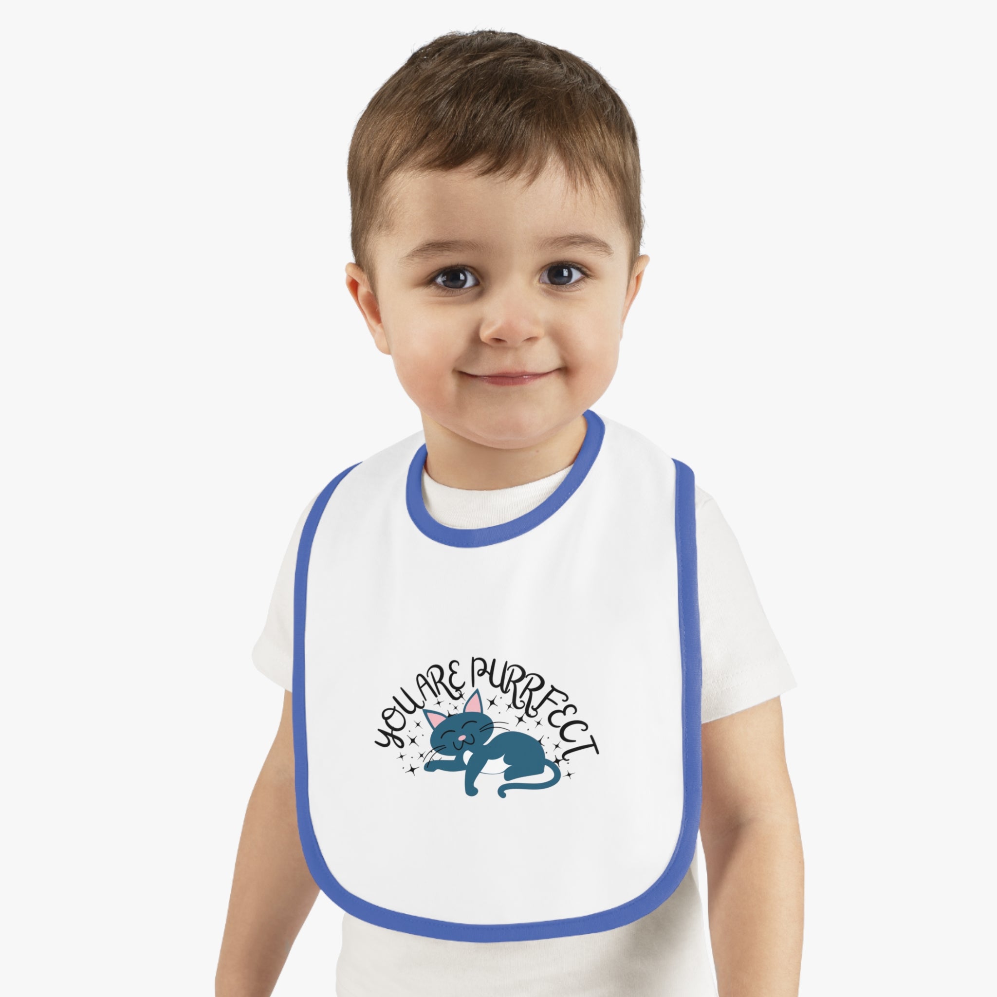 You are purrfect - Baby Contrast Trim Jersey Bib