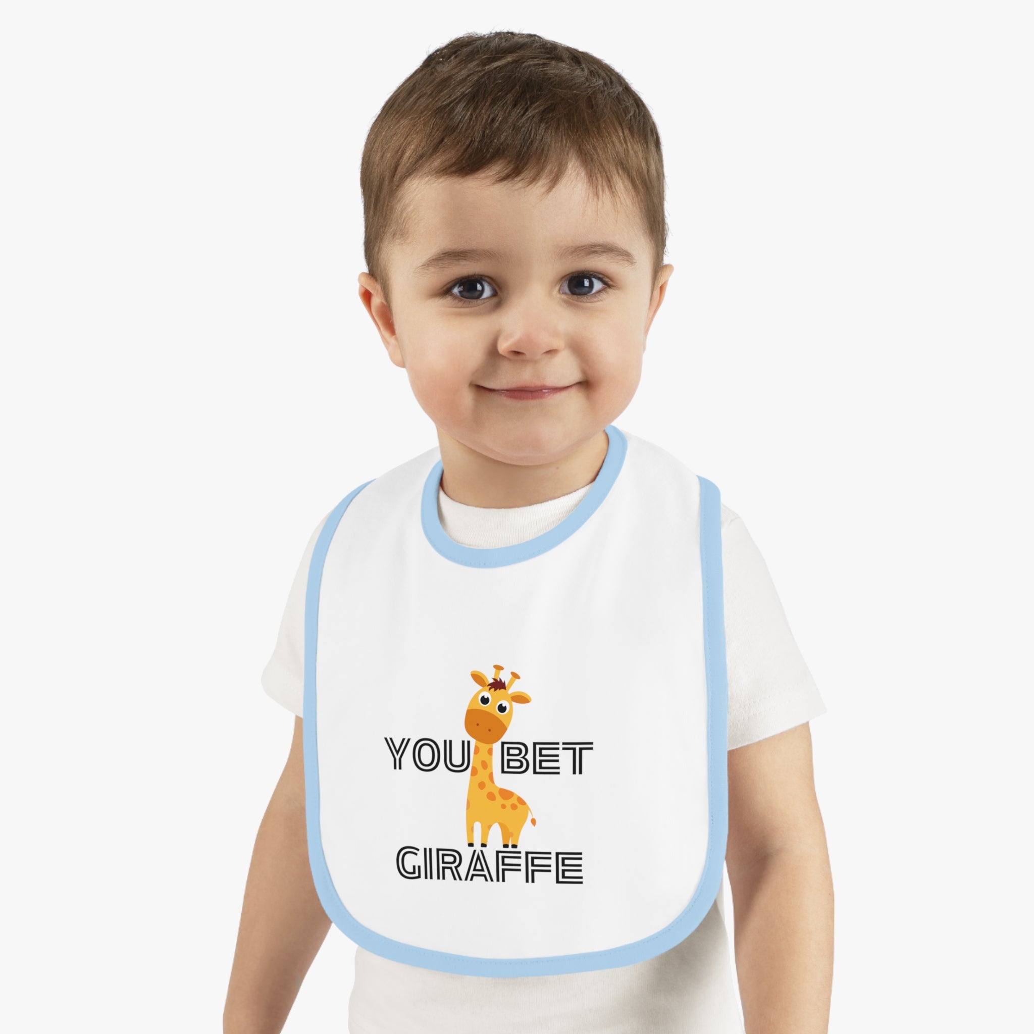 You be giraffe - Baby Contrast Trim Jersey Bib